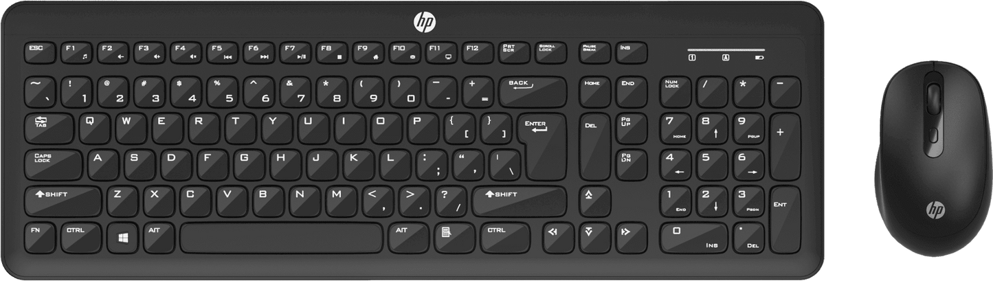 HP KM260 Wireless Keyboard and Mouse Combo (Full-Size, USB Receiver, Black)