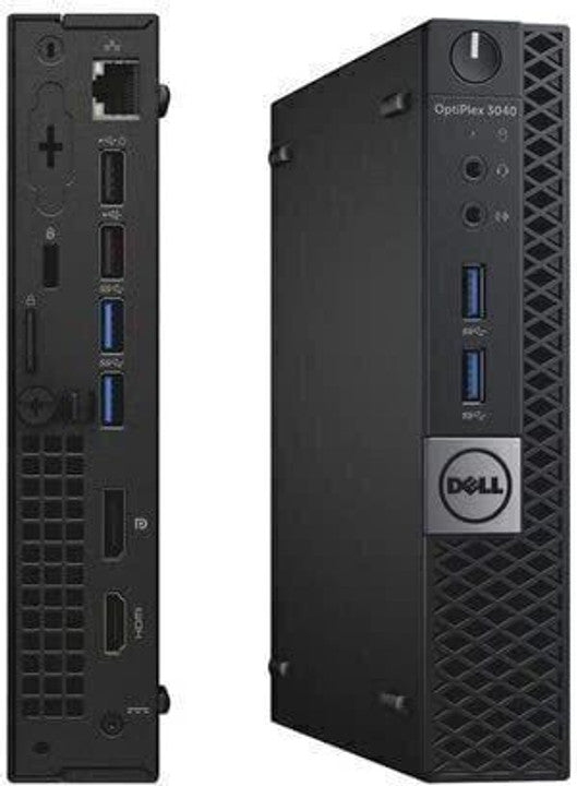 (Refurbished) OPTIPLEX 3040 Tiny Desktop - Windows 10, Intel® Core i3 6th Gen, 8GB DDR3L, 256GB SSD Mini PC (Black)