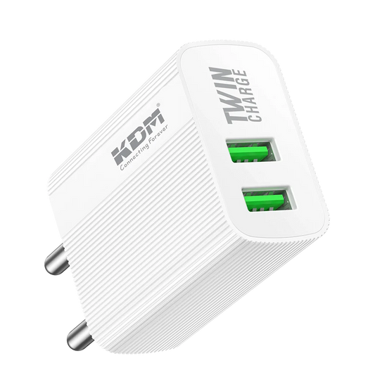 Fast Mobile Charger | Dual Port USB Charger | KM-CH330
