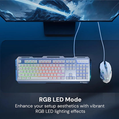 USB Gaming Keyboard & Mouse Combo,Braided Cable,Durable Al Body,Multimedia Keys & Gaming Mouse with 6 Buttons