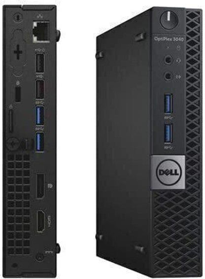 (Refurbished) OPTIPLEX 3040 Tiny Desktop - Windows 10, Intel® Core i3 6th Gen, 8GB DDR3L, 256GB SSD Mini PC (Black)