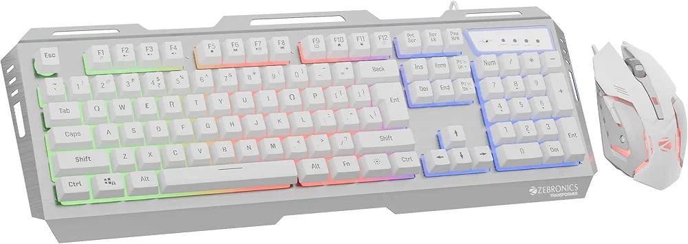 USB Gaming Keyboard & Mouse Combo,Braided Cable,Durable Al Body,Multimedia Keys & Gaming Mouse with 6 Buttons