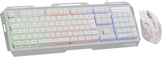 USB Gaming Keyboard & Mouse Combo,Braided Cable,Durable Al Body,Multimedia Keys & Gaming Mouse with 6 Buttons
