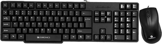 Zebronics Wired Keyboard and Mouse Combo with 104 Keys and USB Mouse 1200 DPI - JUDWAA 750