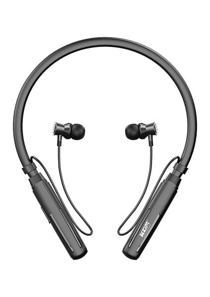 KDM G1 Mask Wireless Neckband Bluetooth Earphones with Voice Changeover Feature, Up to 30Hrs Music time, IPX4, Super Bass, Black (KDM-G1 Mask)