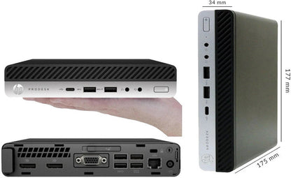 (Refurbished) ProDesk Tiny PC - Core i5 7th Gen, 8GB RAM, 256GB NVMe SSD, WiFi, Windows 11