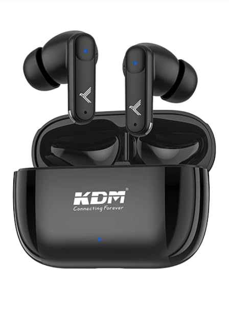 KDM W3 JiyoPods Bluetooth 6.0 Wireless Earbuds, 28H Total Playtime, Low Power IC, 5H Music & 6H Call Time, Type-C Fast Charging (90 Min)