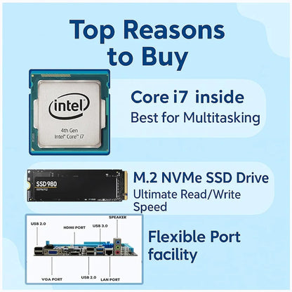 Desktop PC,Core i7-4770/90 Turbo | 16GB RAM | 512GB M.2 NVMe SSD 2 Years Warranty