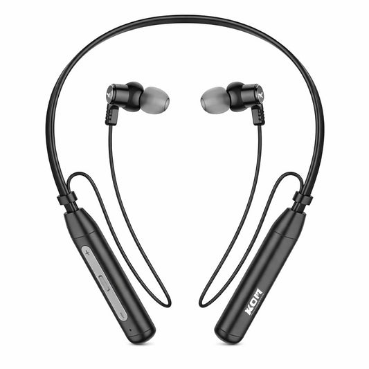 KDM A2 Glamour Wireless Neckband Earphones, Bluetooth 5.3, 24 Hours Playtime, Type-C Charging, Black