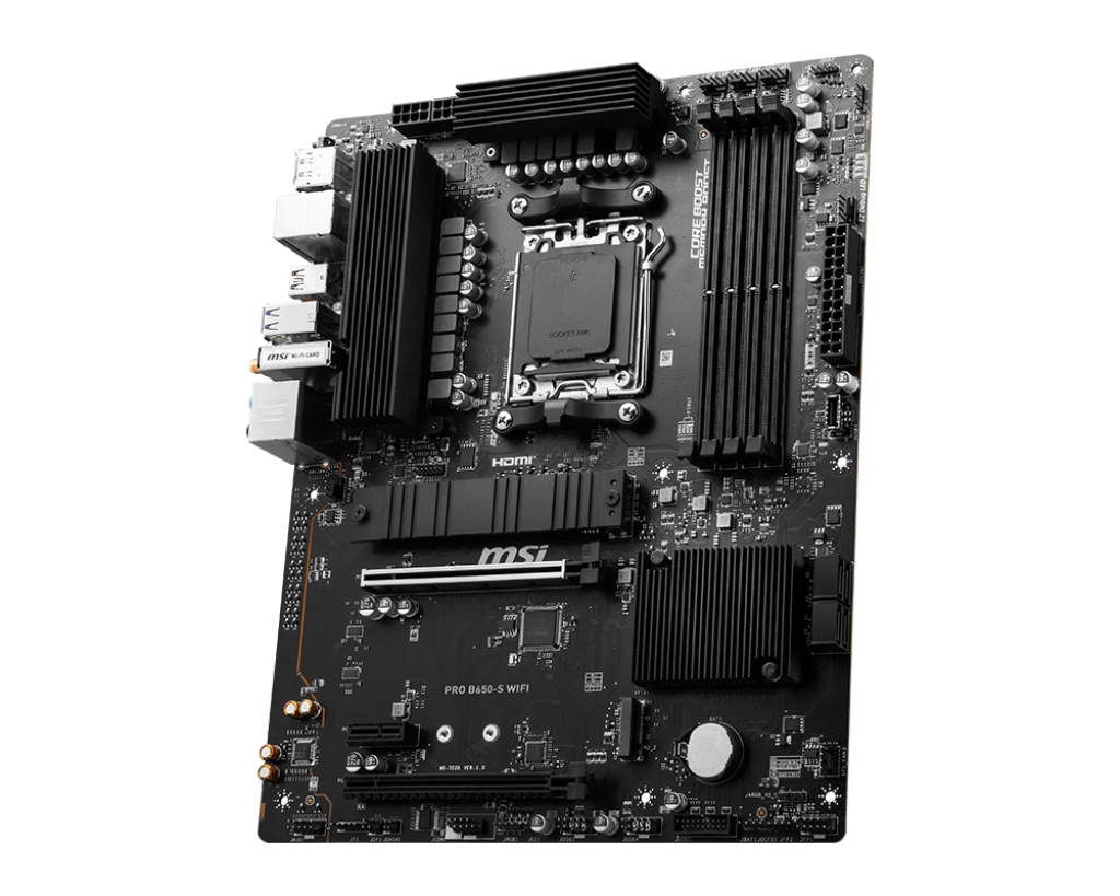 MSI PRO B650-S WIFI AMD AM5 Motherboard (DDR5/PCIe 4.0/Wi-Fi 6E/USB 3.2 Gen2)