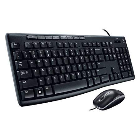 Logitech MK200 USB Wired Keyboard and Mouse Combo (Full-Size, Media Keys, Black)