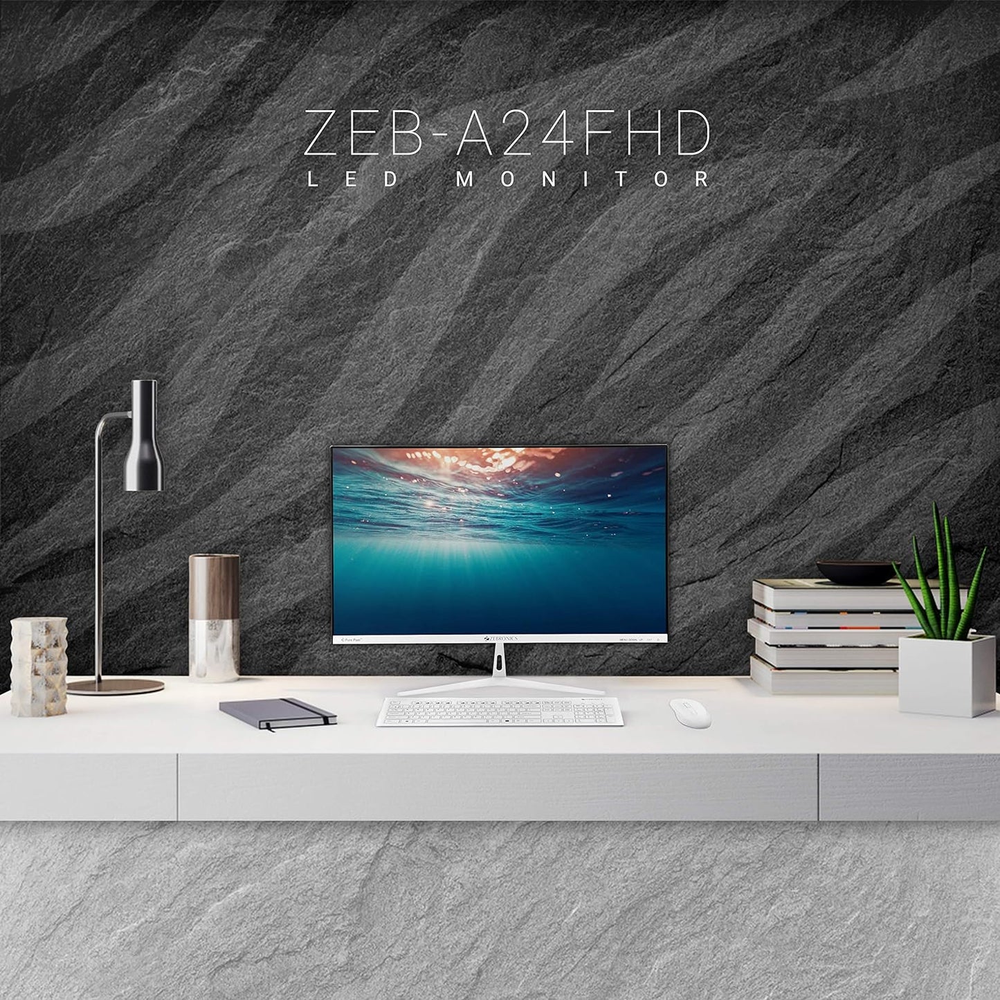 Zebronics 24 inch (60.4 cm) FHD LED Monitor | HDMI & VGA | Built-in Speaker | Slim Bezel | Metal Stand | Wall Mountable – ZEB-A24FHD
