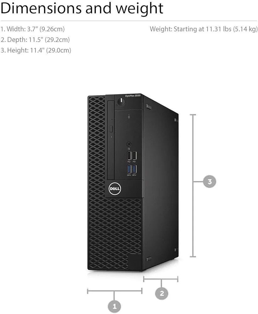Optiplex 3050 Small Form Factor (SFF) Business Desktop PC, Intel i7-7700 Quad-Core 3.6 GHz, 16GB DDR4, 512GB NVMe SSD Windows 11 Pro
