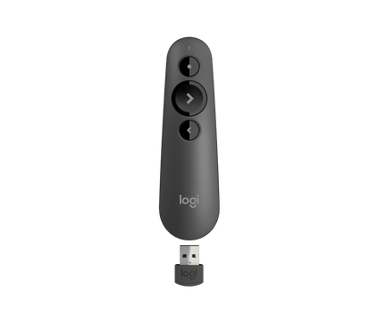 Logitech R500 Wireless Presenter with Red Laser Pointer (USB & Bluetooth, 20M Range, Graphite)