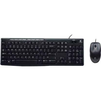 Logitech MK200 USB Wired Keyboard and Mouse Combo (Full-Size, Media Keys, Black)