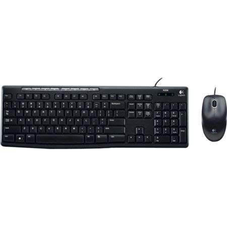 Logitech MK200 USB Wired Keyboard and Mouse Combo (Full-Size, Media Keys, Black)